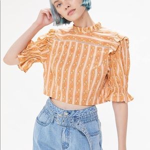 Urban Outfitters Prairie Ruffle Crop Top